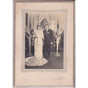 Vintage Wedding Cabinet Card, Special Day Black and White Photograph, Dapper